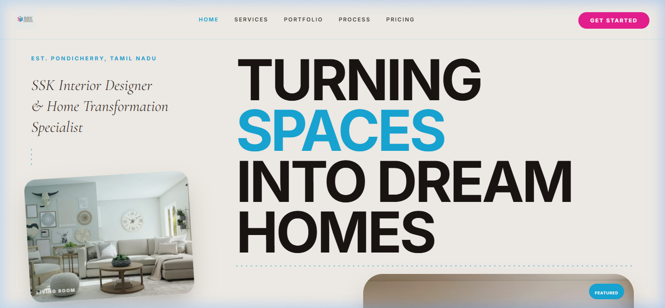 SSK Interiors and Decor business website development Chennai