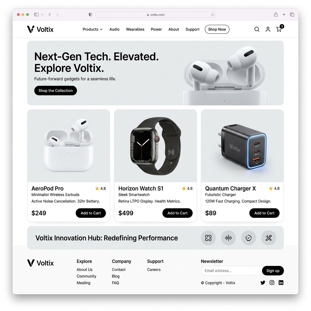 Voltix Tech Marketplace modern e-commerce website development Chennai